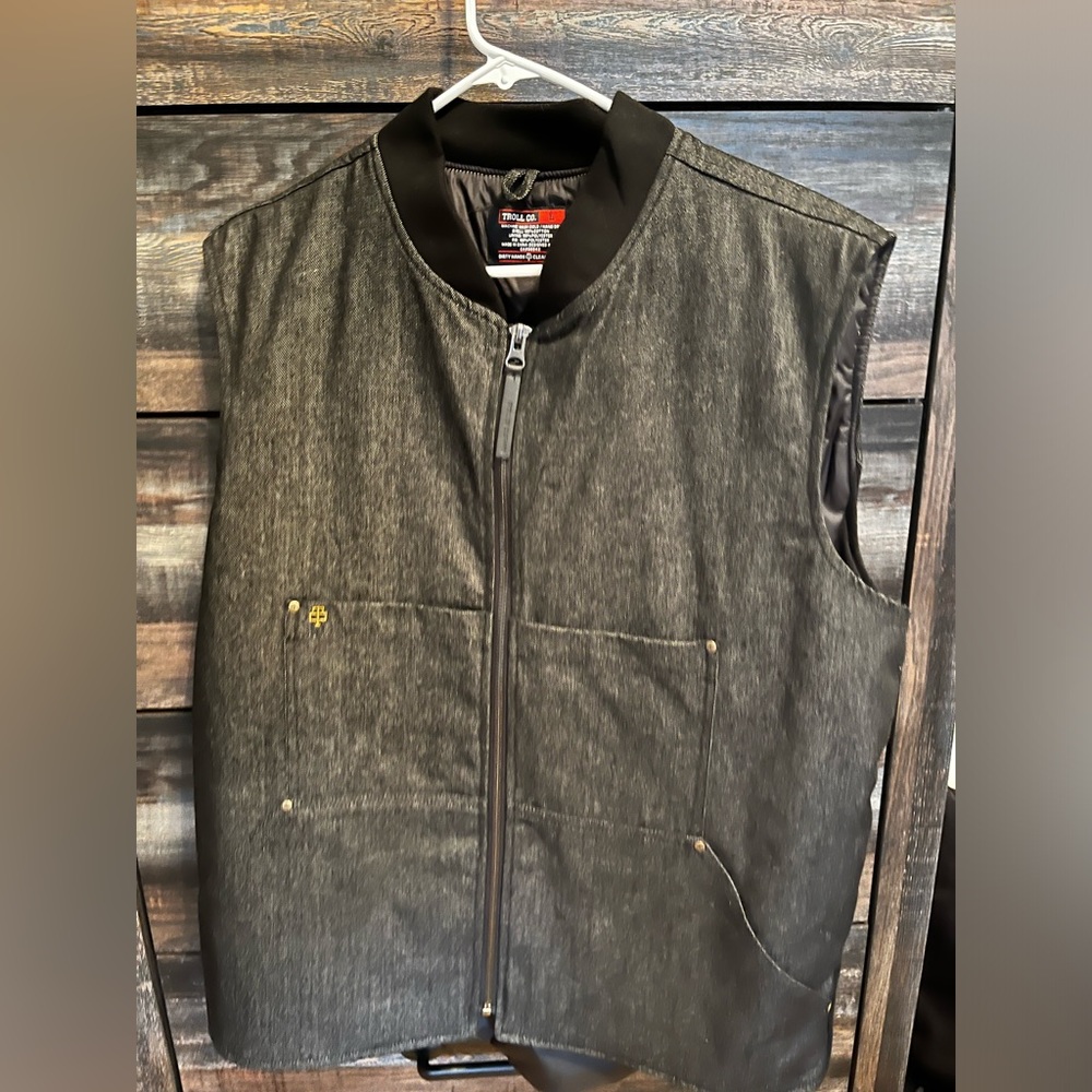 Mens Troll Co. Harrison Denim Insulated Vest Sz L